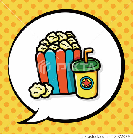 popcorn doodle, speech bubble popcorn doodle, speech bubble 18972079