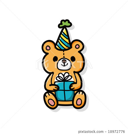 birthday bear doodle 18972776