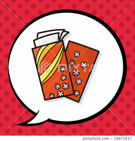 Chinese New Year red envelope doodle, speech bubble 18972817
