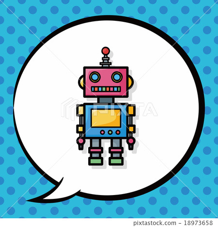 robot doodle, speech bubble 18973658