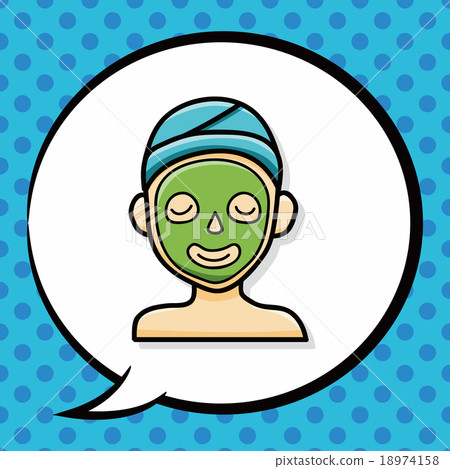 Facial mask doodle, speech bubble Facial mask doodle, speech bubble 18974158