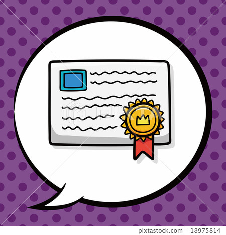 Certificate doodle, speech bubble Certificate doodle, speech bubble 18975814