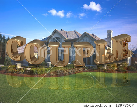 COUPLE - of bright gold letters on garden COUPLE - of bright gold letters on garden 18978507