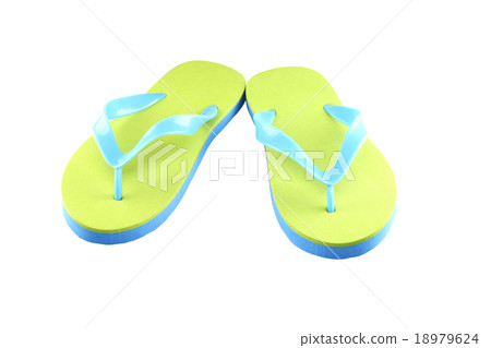Green light slippers isolated. Green light slippers isolated. 18979624