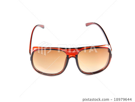 closeup brown sunglasses isolated. closeup brown sunglasses isolated. 18979644