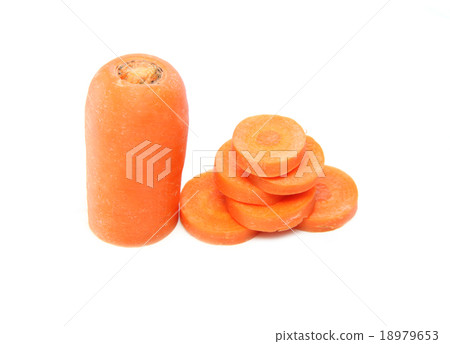 sliced carrot of isolated on white. 18979653