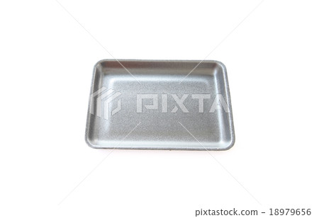 Black empty food tray or foam food container isolated. 18979656