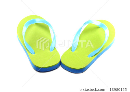 Green light slippers isolated. Green light slippers isolated. 18980135