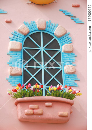 windows with colorful of artistic design and colorful flower. windows with colorful of artistic design and colorful flower. 18980652