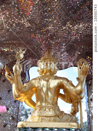 The Golden four-faced Brahma (Phra Phrom). The Golden four-faced Brahma (Phra Phrom). 18980743