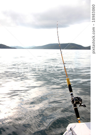 Fishing rod on a boat. Fishing rod on a boat. 18983860