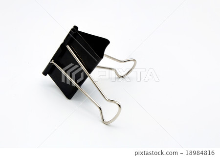 Black Paper clip isolated on white background. 18984816