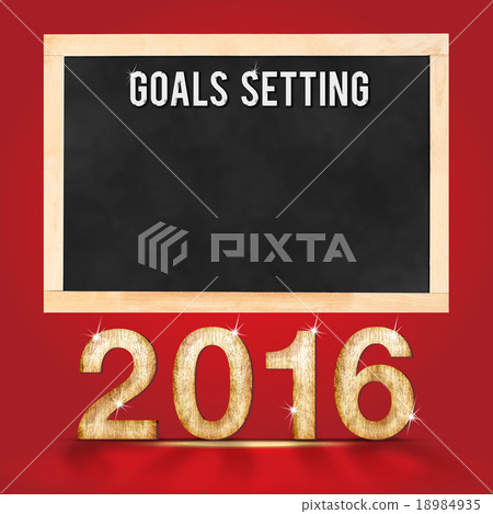 Goal for 2016 year on blackboard on red studio Goal for 2016 year on blackboard on red studio 18984935