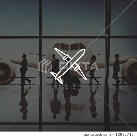 Airplane Transportation Plane Trip Navigation Concept Airplane Transportation Plane Trip Navigation Concept 18985715