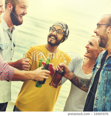 Beach Cheers Celebration Friendship Summer Fun Concept Beach Cheers Celebration Friendship Summer Fun Concept 18985976