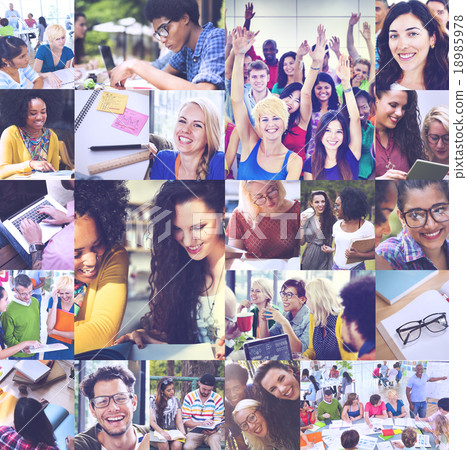 Diverse People Students Start Up Collage Concept Diverse People Students Start Up Collage Concept 18985978