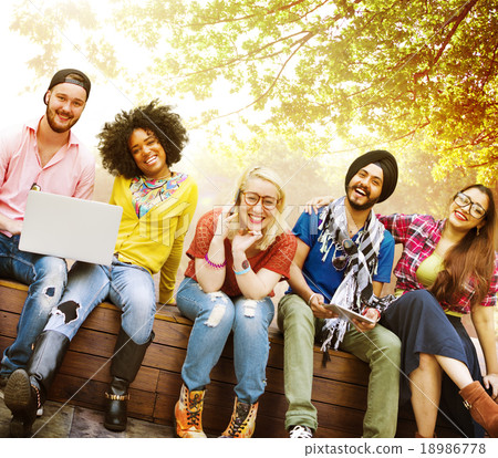 Teenagers Young Team Together Cheerful Concept 18986778