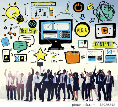 Web Design Media Content Light Bulb Inspiration Concept 18986858