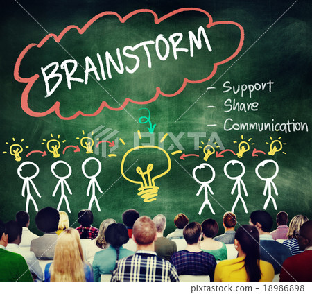Brainstorming Thinking Support Share Communication Concept Brainstorming Thinking Support Share Communication Concept 18986898