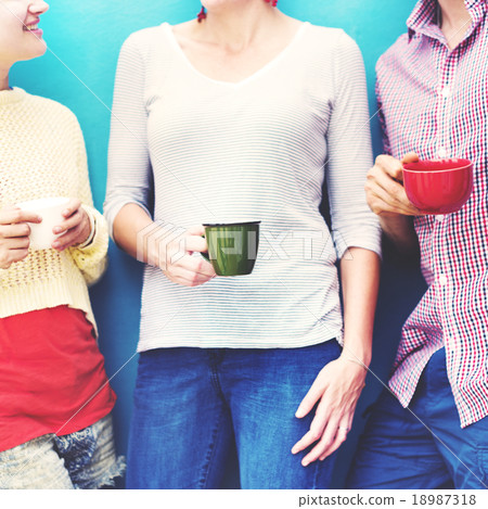 Group People Chatting Interaction Socializing Concept 18987318