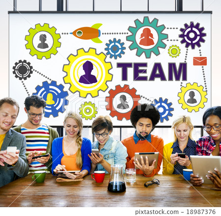 Team Functionality Industy Teamwork Connection Technology Concep 18987376