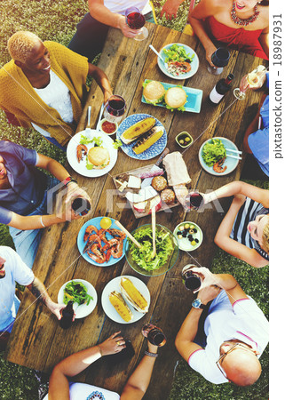 Friends Friendship Outdoor Dining People Concept Friends Friendship Outdoor Dining People Concept 18987931