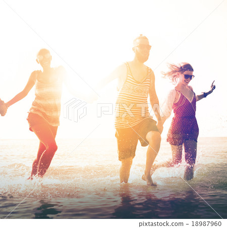 Friendship Freedom Beach Summer Holiday Concept Friendship Freedom Beach Summer Holiday Concept 18987960
