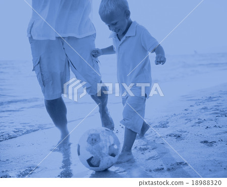 Father Son Playful Recreation Soccer Concept Father Son Playful Recreation Soccer Concept 18988320