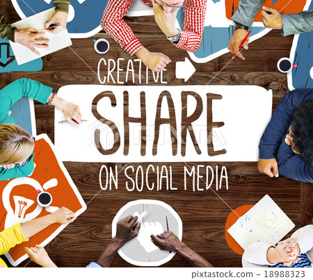 Creative Share Social Media Social Network Internet Online Conce Creative Share Social Media Social Network Internet Online Conce 18988323