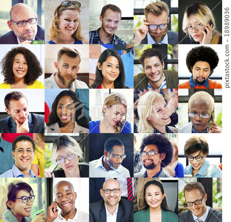 Collage Diverse Faces Group People Concept Collage Diverse Faces Group People Concept 18989036