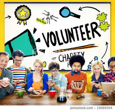 Volunteer Charity Help Sharing Giving Donate Assisting Concept Volunteer Charity Help Sharing Giving Donate Assisting Concept 18989504