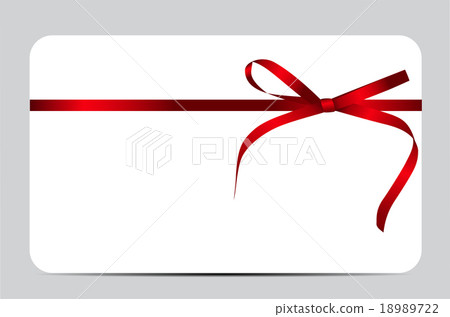 Gift Card with Red Ribbon and Bow. Vector - Stock Illustration ...