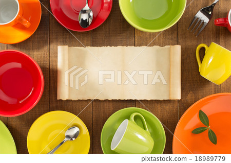 ceramic dishes set on wood ceramic dishes set on wood 18989779