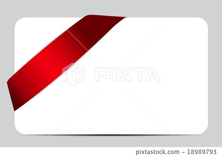 Gift Card with Red Ribbon. Vector illustration 18989793