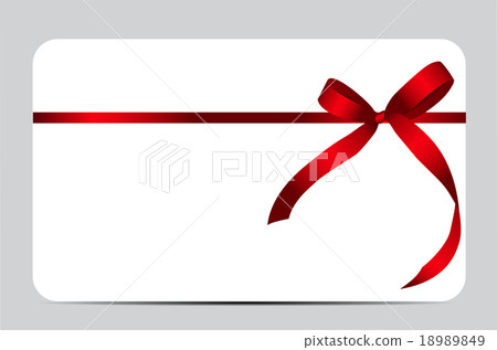 Gift Card with Red Ribbon and Bow. Vector Gift Card with Red Ribbon and Bow. Vector 18989849