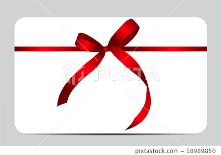 Gift Card with Red Ribbon and Bow. Vector Gift Card with Red Ribbon and Bow. Vector 18989850