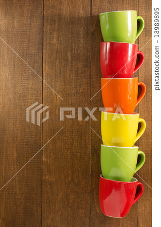 empty ceramic cup on wood 18989895