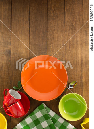 dishes set on wood dishes set on wood 18989996