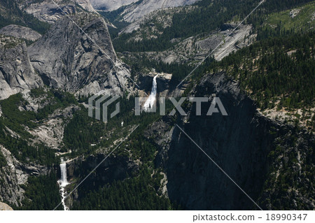 內華達瀑布和Vernal瀑布約塞米蒂國家公園 18990347