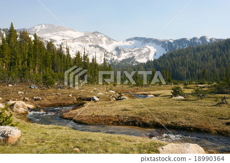 Clear current of snow melting Sierra Nevada Mountains Yosemite National Park 18990364