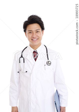 Doctor with medical record and stethoscope 18993725