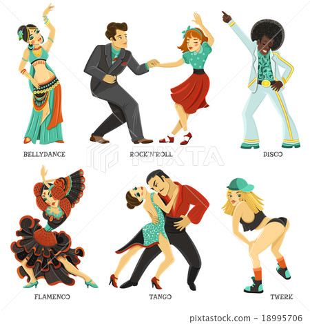 Popular Native Dance Flat Icons Set 18995706