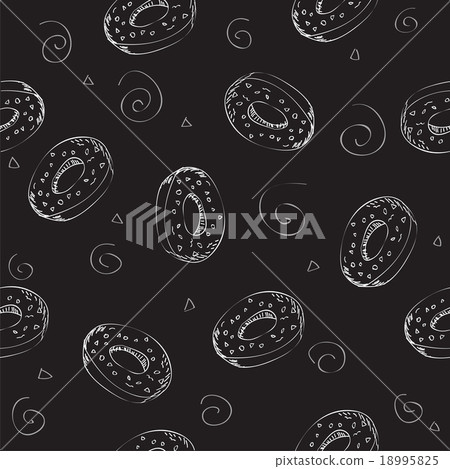Seamless pattern with donuts - Stock Illustration [18995825] - PIXTA