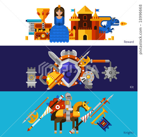 Horizontal Knight Banners Set 18996668