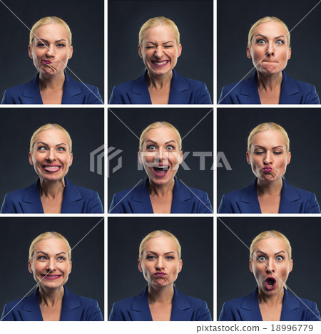Woman making expressions Woman making expressions 18996779