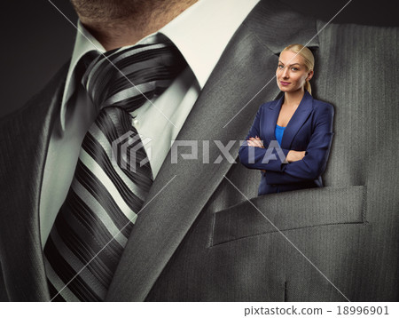 Small businesswoman in suit pocket 18996901