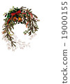 Christmas lease decorated with jingle bells and red ribbons 19000155