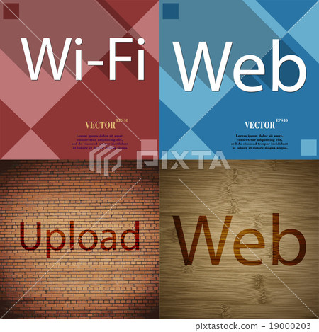 Set of the most popular web design icons on abstra Set of the most popular web design icons on abstra 19000203