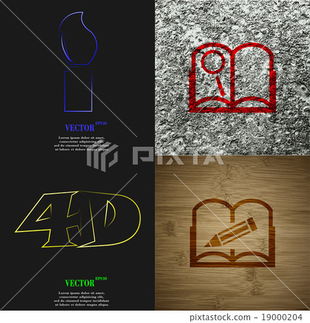 Set of abstract backgrounds with different web ico Set of abstract backgrounds with different web ico 19000204