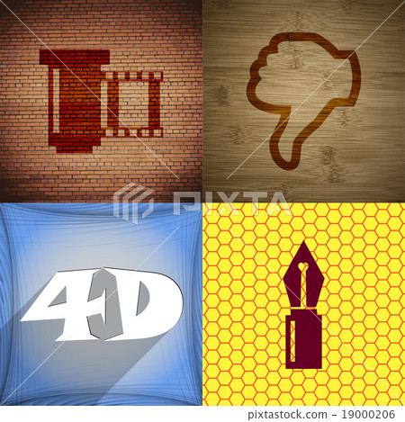 Set of abstract backgrounds with different web ico 19000206